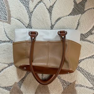 Tignanello Leather Purse white & tan